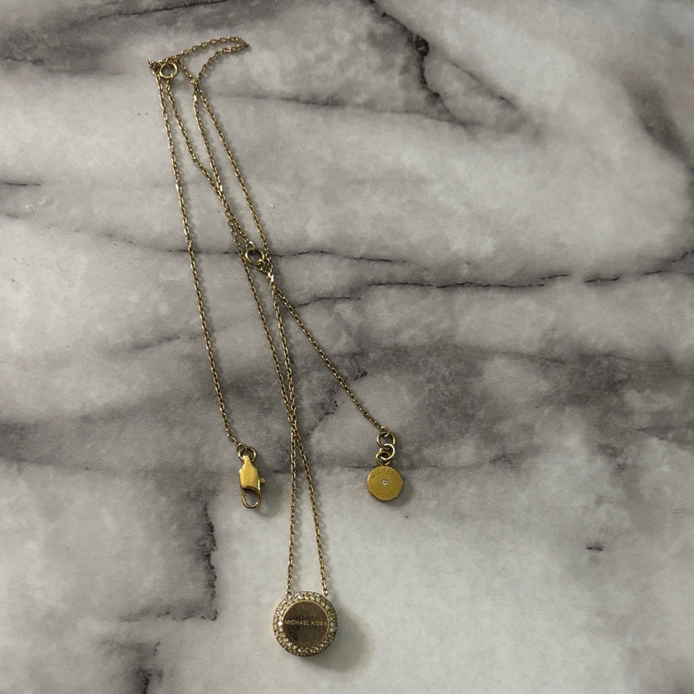 Michael Kors Gold Circle Pendant Necklace